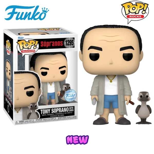НОВИНКА Телевизионные Sopranos Funko Pop 2025 Tony с уткой # 1295 Виниловая фигурка, коллекция игрушек, кукла, рождественский подарок для детей Игровые фигурки и трансформеры