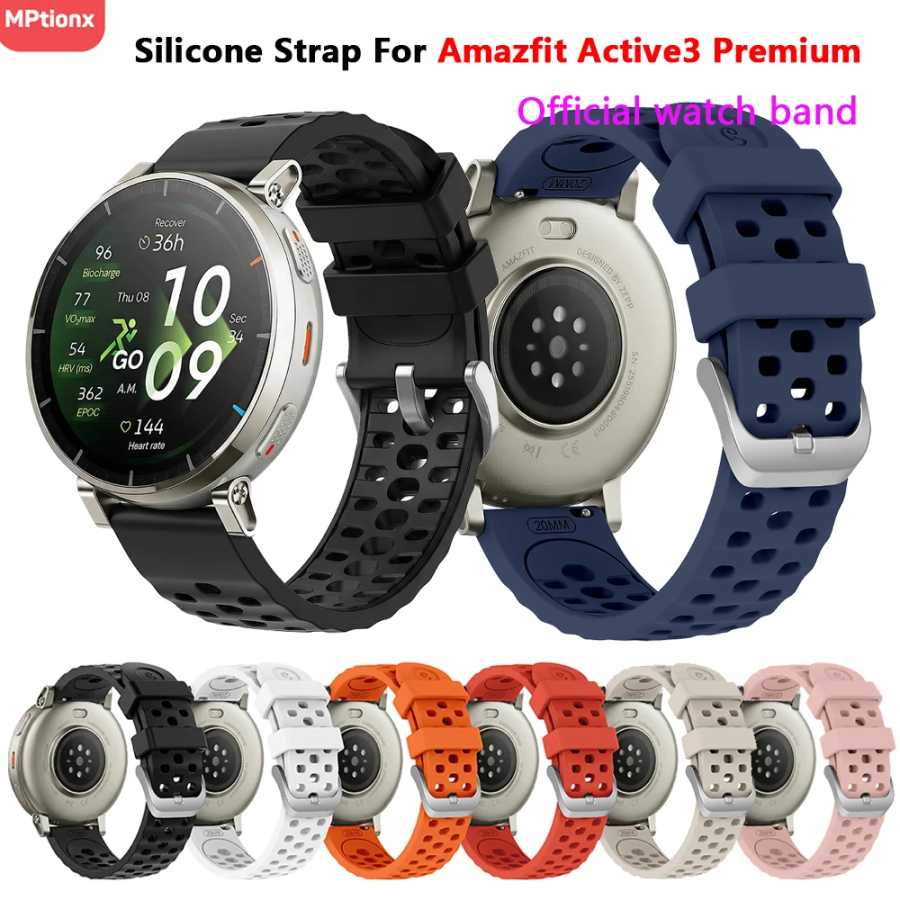 Силиконовый ремешок для Amazfit Active 3 Premium, оригинальный спортивный браслет, интеллектуальный ремешок Correa Active 3 Premium, аксессуары для часов Аксессуары для часов