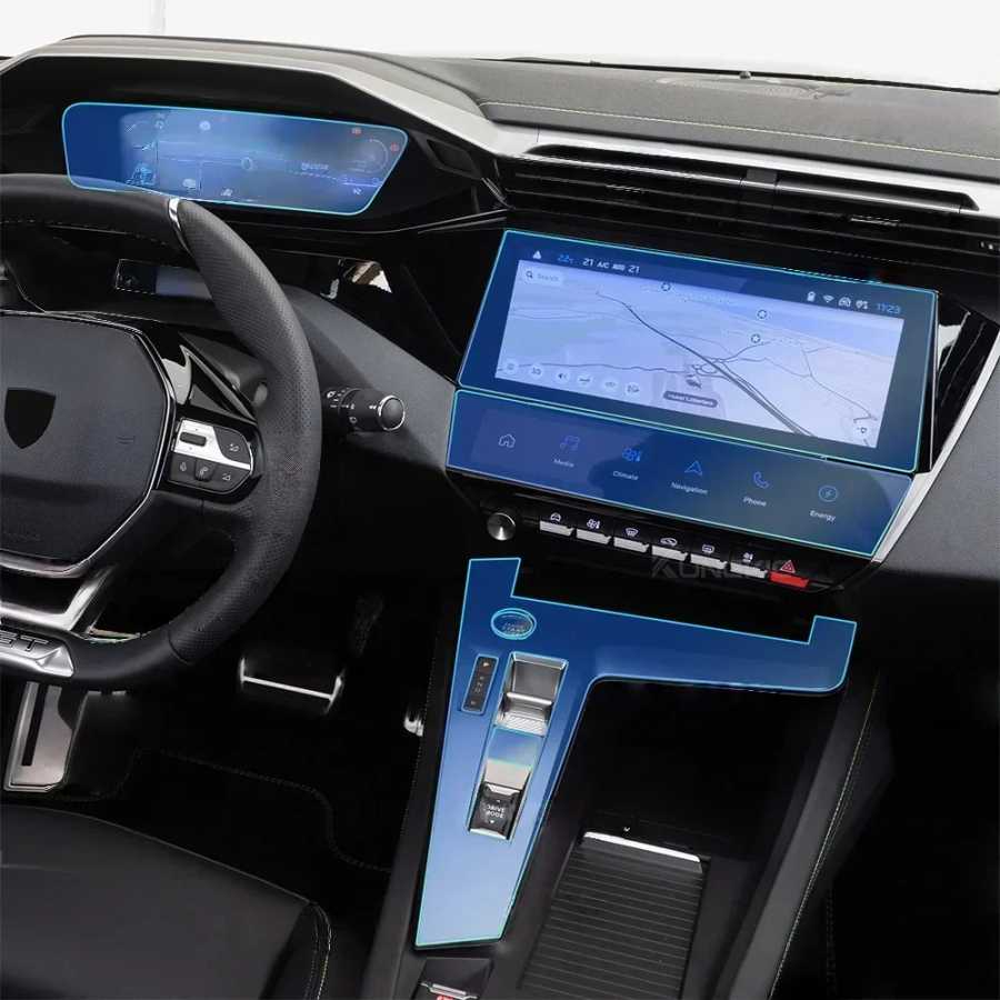 Для Peugeot 408 2023 2024 2025 Автомобильный GPS-навигатор Экран Защитная закаленная пленка Панель переключения передач Наклейка из ТПУ Внутренняя пленка Аксессуары для салона