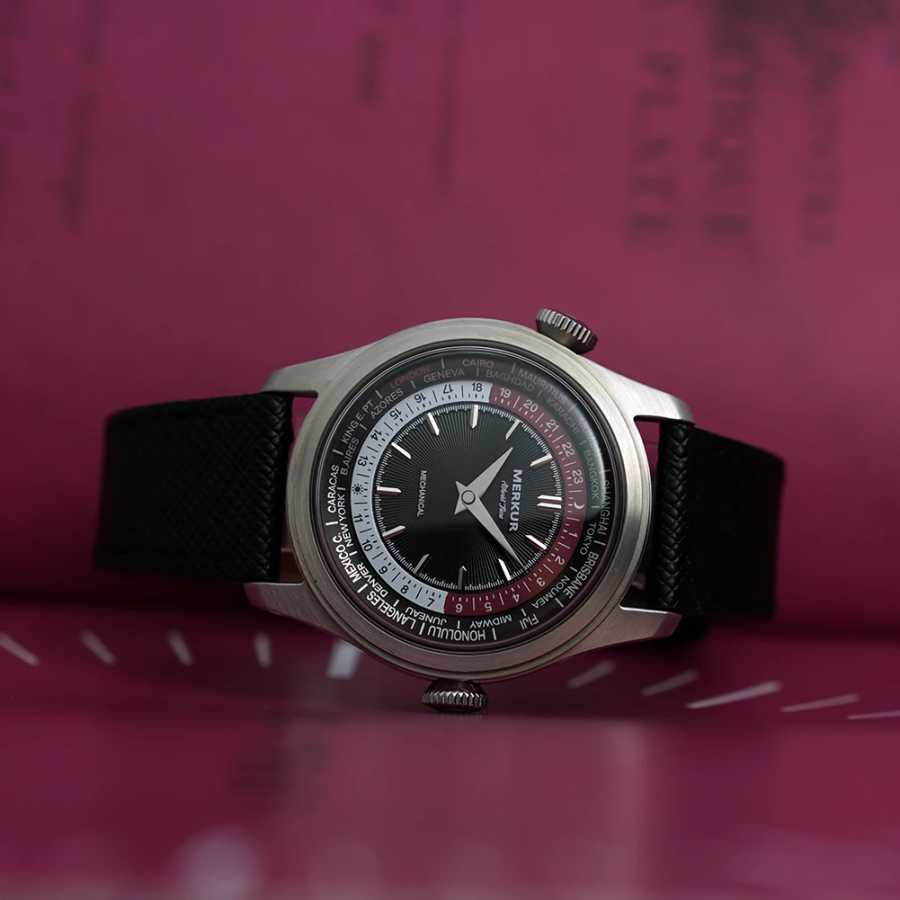 Фотография №1 товара НОВЫЕ часы Merkur Dual Crown World Time, ретро ручные механические