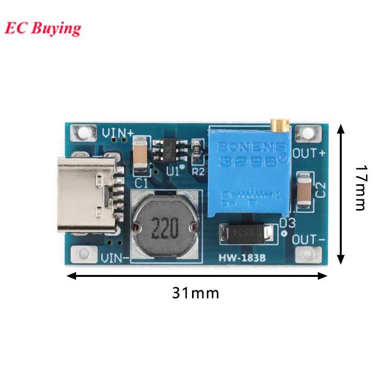 Фотография №4 товара 1-20 шт. TYPE-C USB 2A DC-DC усилитель повышающий модуль питания