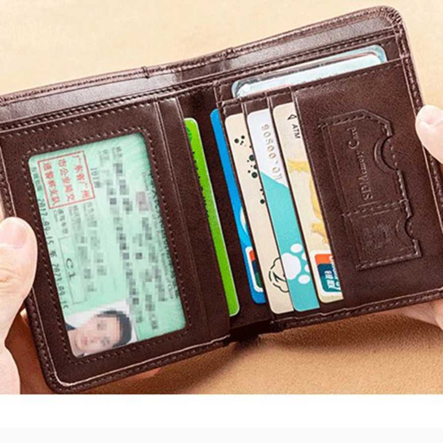 Фотография №3 товара Кошелек RFID из искусственной кожи, мужские тонкие вертикальные кошельки, черный