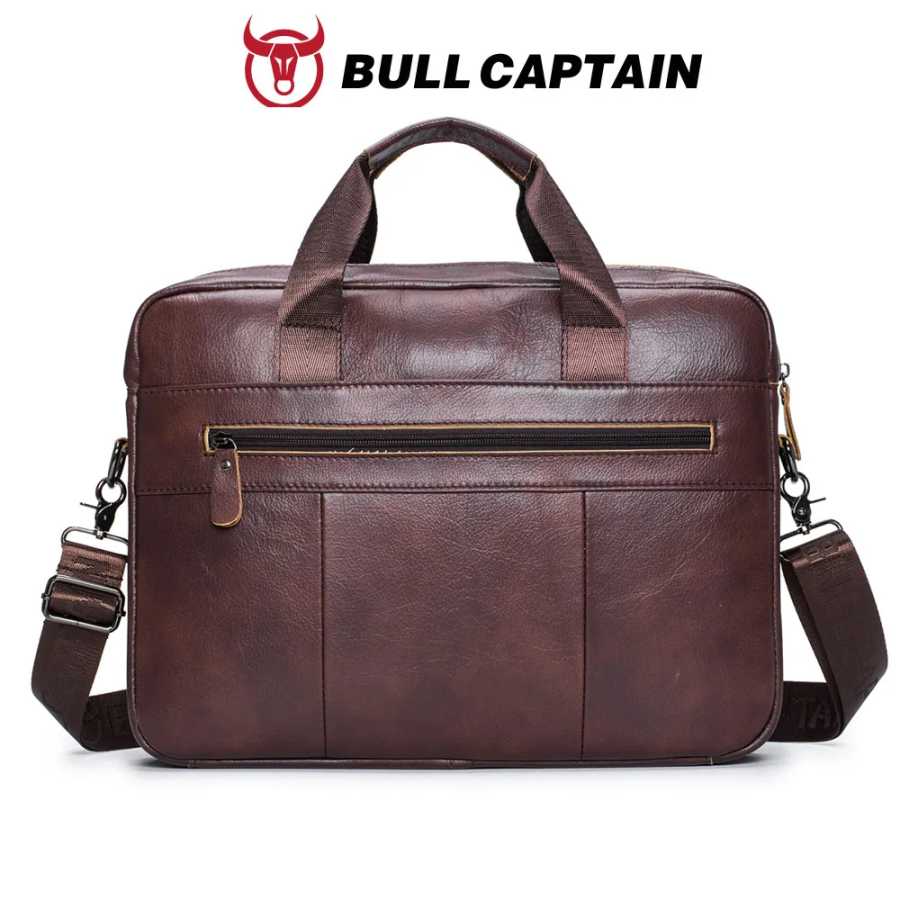 Фотография №5 товара Мужская сумка BULLCAPTAIN из натуральной кожи, мужской портфель для ноутбука