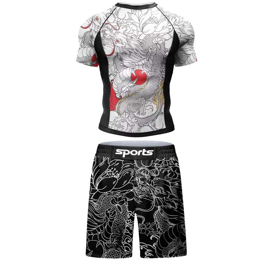 Фотография №3 товара Мужской спортивный костюм MMA No Gi Rashguard Jiu Jitsu футболка