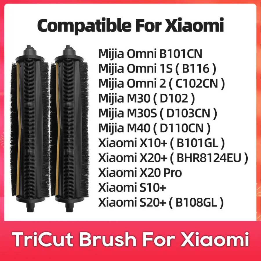 Подходит для ( Xiaomi Mijia H40, M40, M30S, M30 / Robot Vacuum X10+, X20+, S10+, S20+, X20 Pro, C102CN, B116 ) Аксессуар TriCut- 