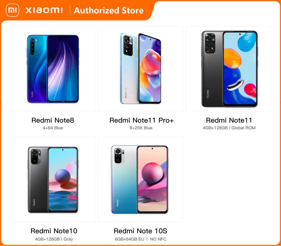 Оригинальные рекламные смартфоны серии Xiaomi Redmi Note для мобильных телефонов Мобильные телефоны