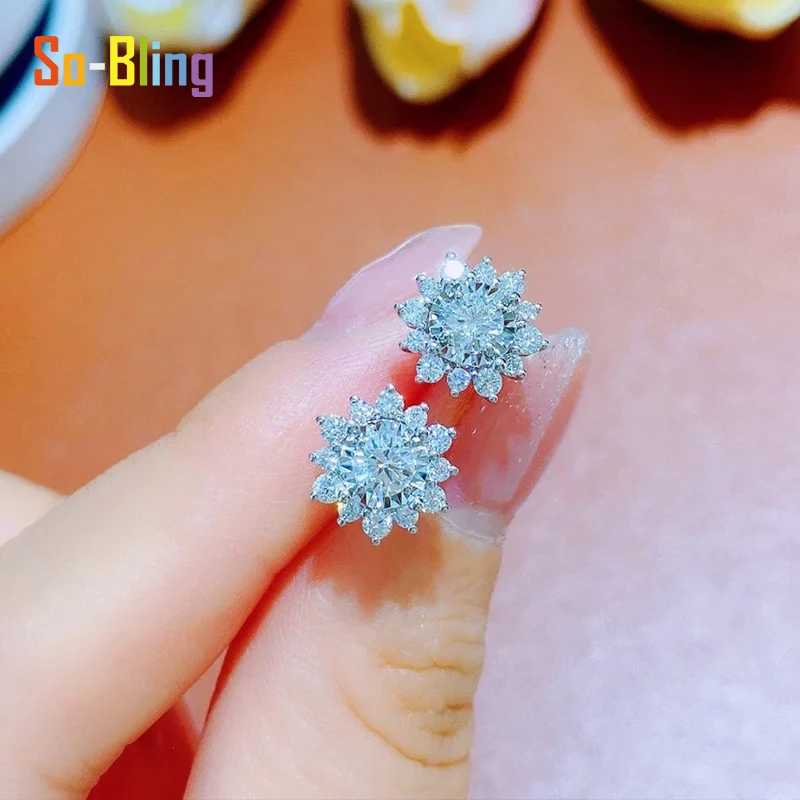 Фотография №2 товара So-Bling 1 карат муассанитовые солнцезащитные серьги из стерлингового серебра 925