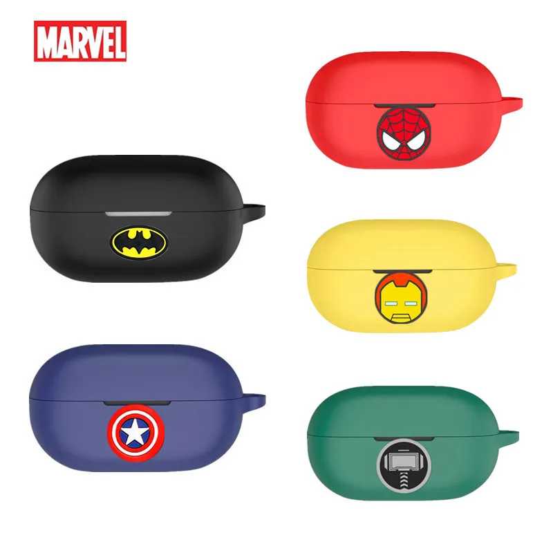 Чехол для наушников с рисунком Marvel для Beats Solo Buds, силиконовые беспроводные Bluetooth-наушники, зарядное устройство, защитный чехол с крючком Портативное аудио и видео