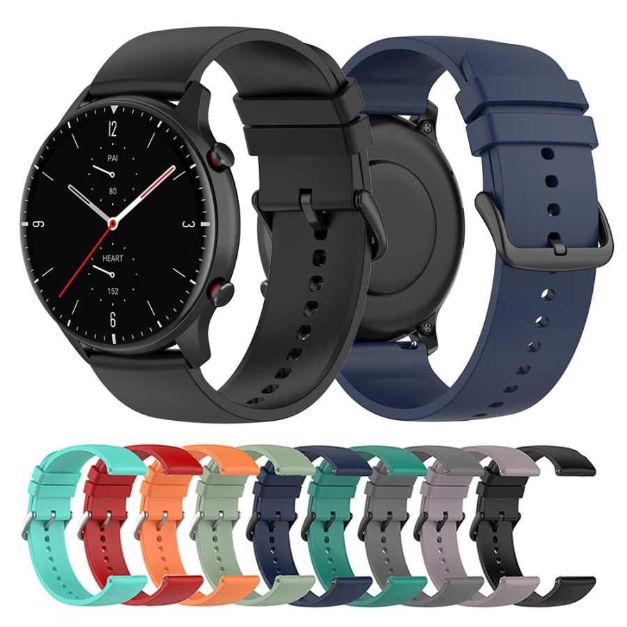 Силиконовый ремешок 22 мм для умных часов Huami Amazfit GTR 4/3/2, GTR 47 мм, Huawei GT Runner 2/GT3/GT4/GT5/GT6 Pro 46 мм Аксессуары для часов