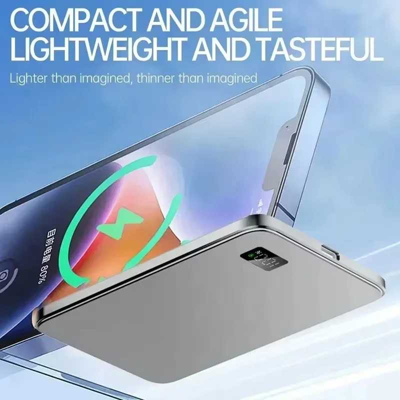 Фотография №3 товара Беспроводной портативный внешний аккумулятор Lenovo 500000 мАч с магнитной фиксацией,
