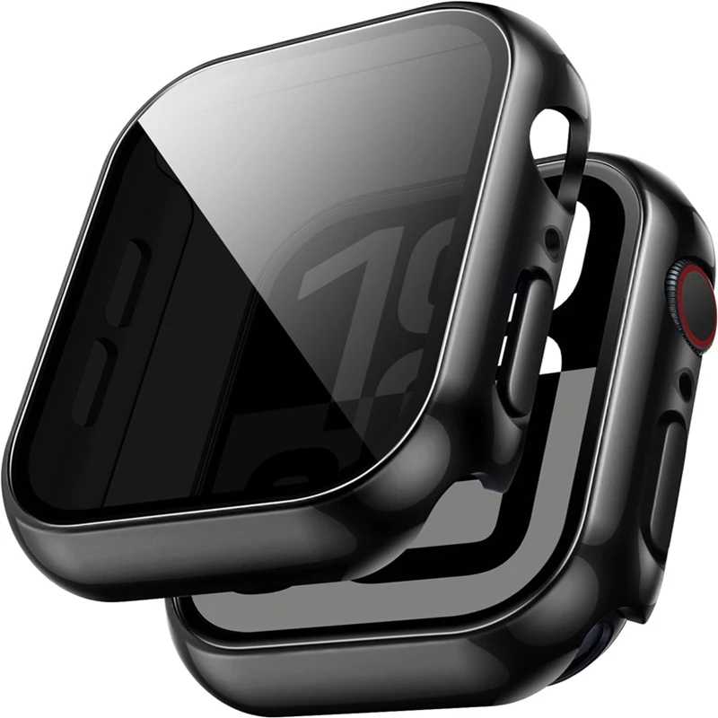 Защитное стекло+чехол для Apple Watch 46 мм, 44 мм, 40 мм, 41 мм, 45 мм, 49 мм, 42 мм, защитная пленка для экрана iWatch серии Ultra 9, 8, 7, 6, SE, 5, 10, 42/46 мм 