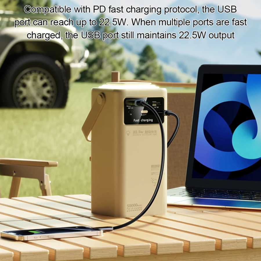 Фотография №2 товара 50000 мАч Power Bank большой емкости с кабелем, внешний портативный