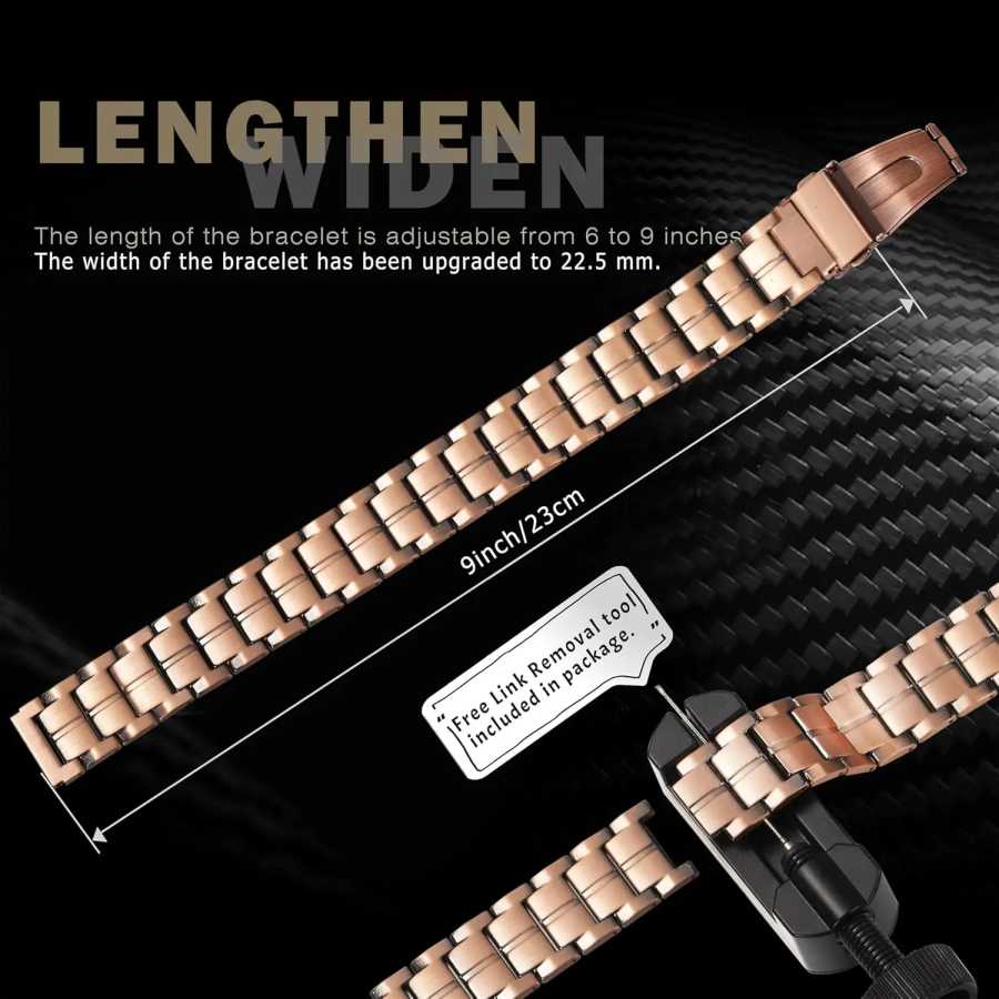 Фотография №3 товара Магнитный медный браслет ARADOO 3X Strength 3500 Гаусс для мужчин,