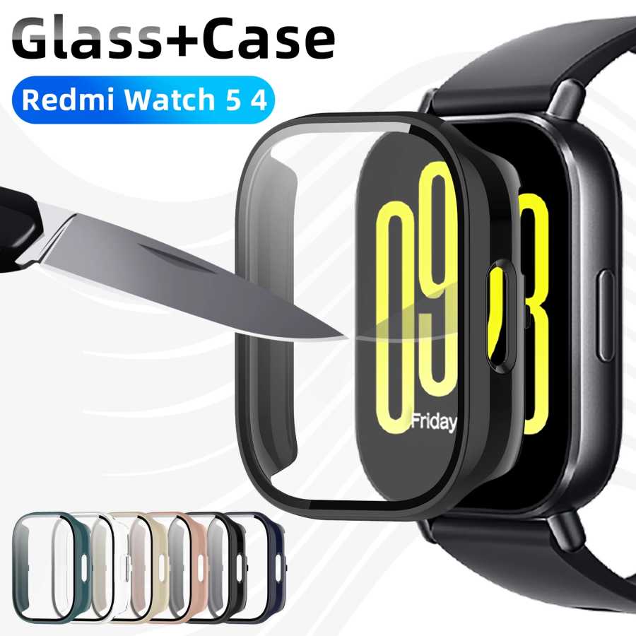 Чехол для Redmi Watch 5 4 Active/Lite с защитным стеклом и жестким защитным бампером из поликарбоната для Watch5, аксессуары для часов Умная электроника