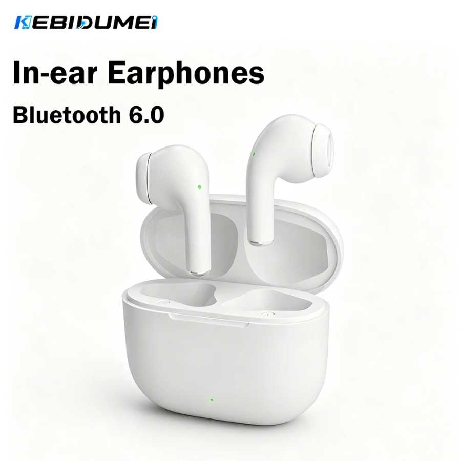 Наушники KEBIDUMEI Bluetooth 6.0, беспроводные наушники-вкладыши, Hi-Fi стереофонические наушники с шумоподавлением, водонепроницаемые наушники, спортивные гарнитуры Портативное аудио и видео