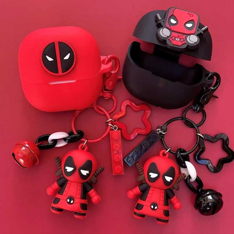 Чехол для наушников Marvel Deadpool для Xiaomi Buds 5, силиконовые беспроводные наушники, зарядное устройство, защитный чехол с брелоком Портативное аудио и видео