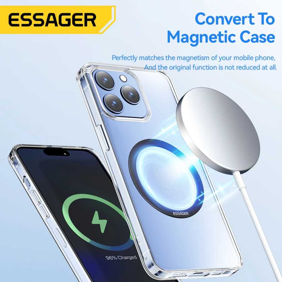 Фотография №2 товара Essager 2 шт. магнитное металлическое кольцо для телефонов Magsafe iPhone