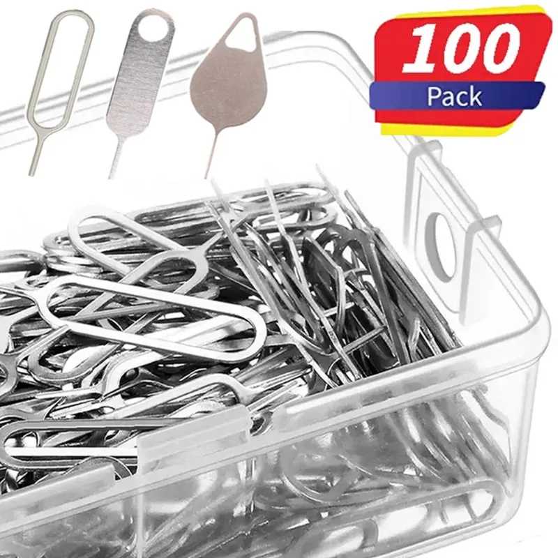 100/10 шт. лоток для SIM-карты, инструмент для извлечения ключей, открытая игла из нержавеющей стали для смартфона, лоток для SIM-карты, инструмент для ремонта мобильных устройств SIM-карты и аксессуары