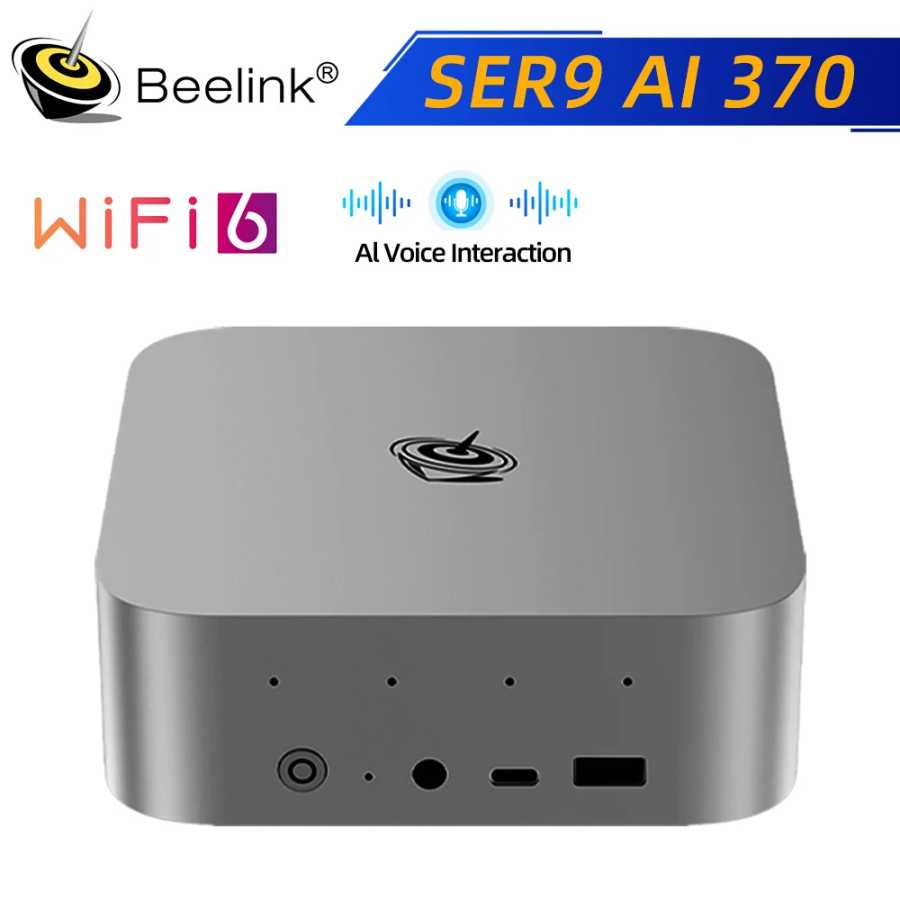 Beelink SER9 Pro Windows 11 Ryzen AI9 HX370 Мощный ПК с искусственным интеллектом 32 ГБ 64 ГБ DDR5 1T 2T NVME Mini GamingPC PCIe4.0 Настольный компьютер 8745HS Мини-ПК