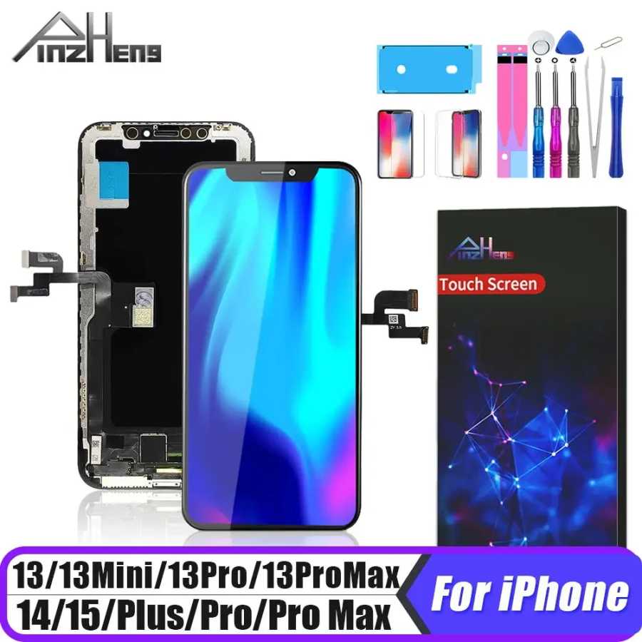 PINZHENG Высококачественный экран INCELL LCD OLED для iPhone 14 Pro 15 Plus 13 Pro Max Дисплеи для замены iPhone с инструментами Детали для мобильных телефонов