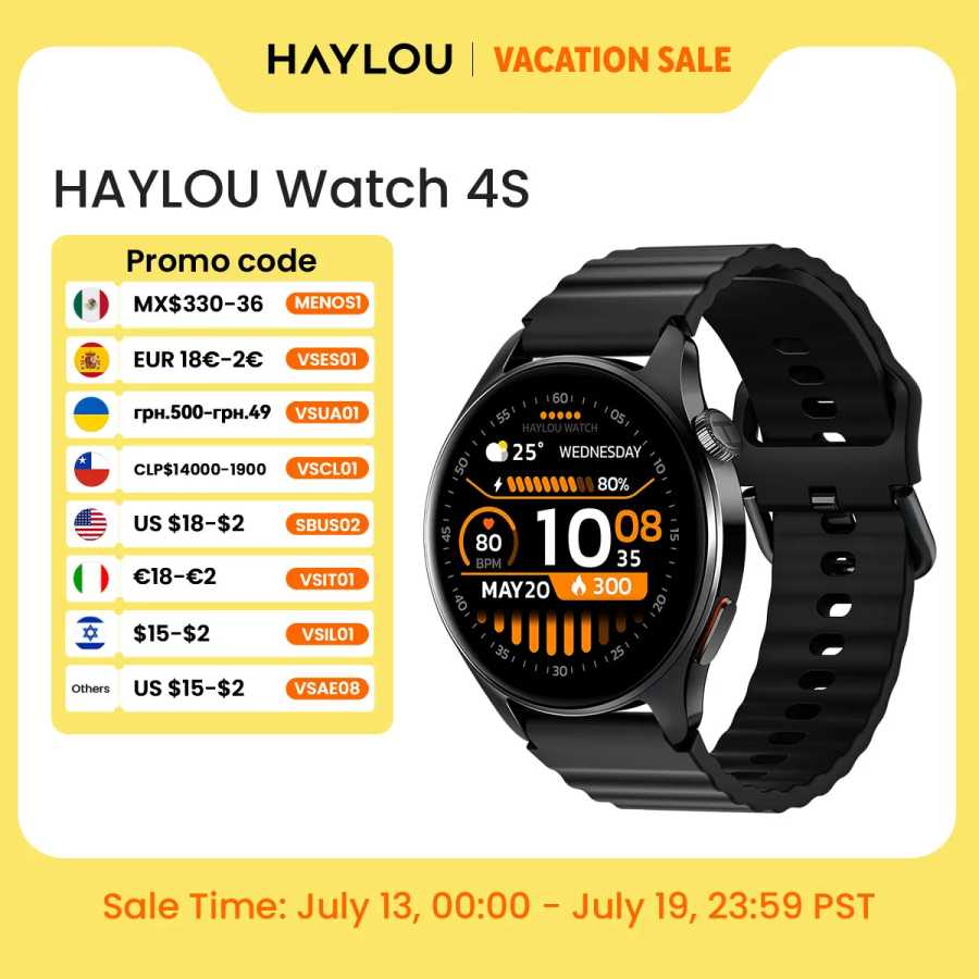 Умные часы HAYLOU Watch 4S GPS с HD AMOLED-дисплеем 1,43 дюйма, 5-спутниковым GPS-позиционированием, 120+ режимами тренировок, для спорта и фитнеса Умная электроника