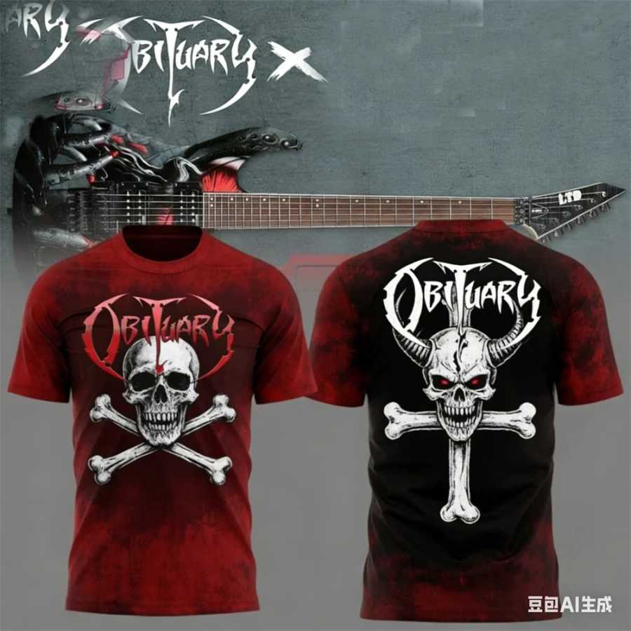 Летняя мужская футболка New Rock Obituary Band с принтом черепов, мужская и женская модная футболка большого размера с коротким рукавом, футболка с графическим рисунком Футболки и майки