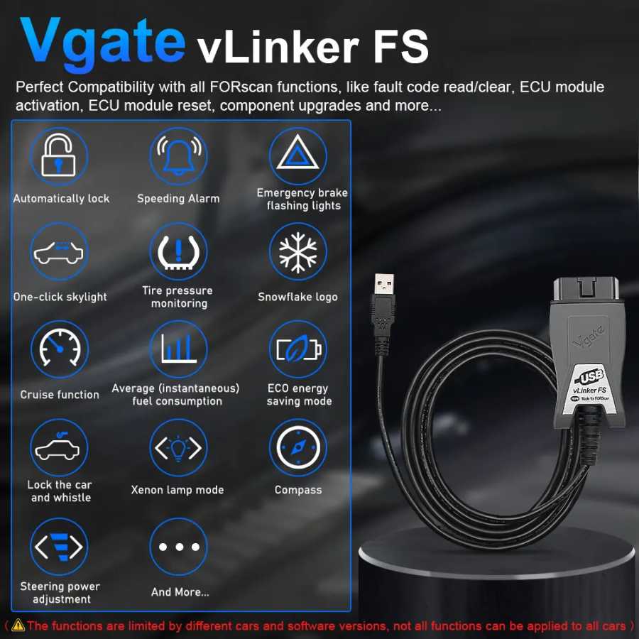 Фотография №1 товара Автомобильный диагностический сканер Vgate vLinker FS ELM327 для Ford FORScan
