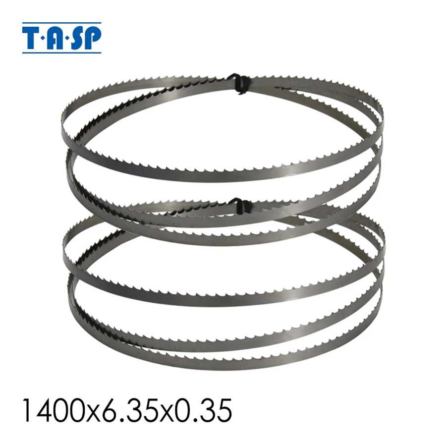 Полотно ленточной пилы TASP, 2 шт., 1400 мм, 1400x6,35x0,35 мм, деревообрабатывающие ленточные пилы, инструменты для 8 дюймов, полотно для шлифовальной пилы, рандомная пила, 6, 10, 15 Сверла, пилы и режущие инструменты