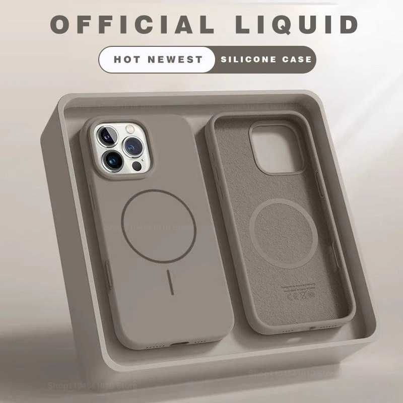 Магнитный чехол для телефона для iPhone 15, 14, 16, Plus, 11, 12, 13, 17 Pro Max, iPhone Air, противоударный силиконовый чехол для чехлов Magsafe с беспроводной зарядкой Чехлы, Чехол на Айфон 17 16 Про Макс Чехлы и чехлы для мобильных телефонов