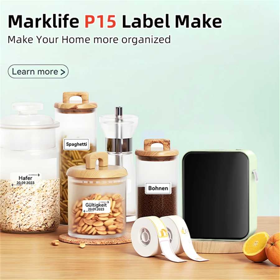 Фотография №5 товара MarkLife P15 термопринтер этикеток мини портативный беспроводной Bluetooth-совместимый этикетировочный стикер