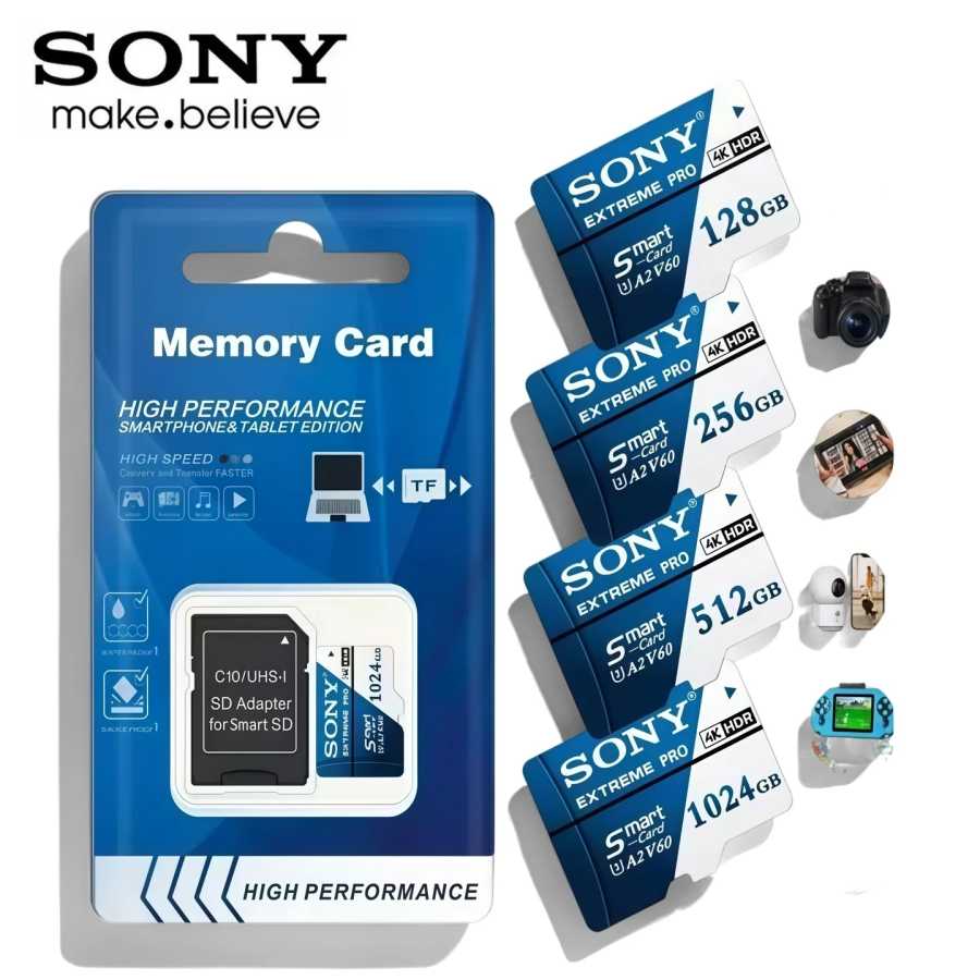 НОВАЯ карта памяти Sony Extreme Pro Micro TF SD 1 ТБ, высокоскоростная TF-карта 128 ГБ, 256 ГБ, 512 ГБ, 64 ГБ, 1 ТБ для телефона, камеры, дрона, ПК Хранение данных