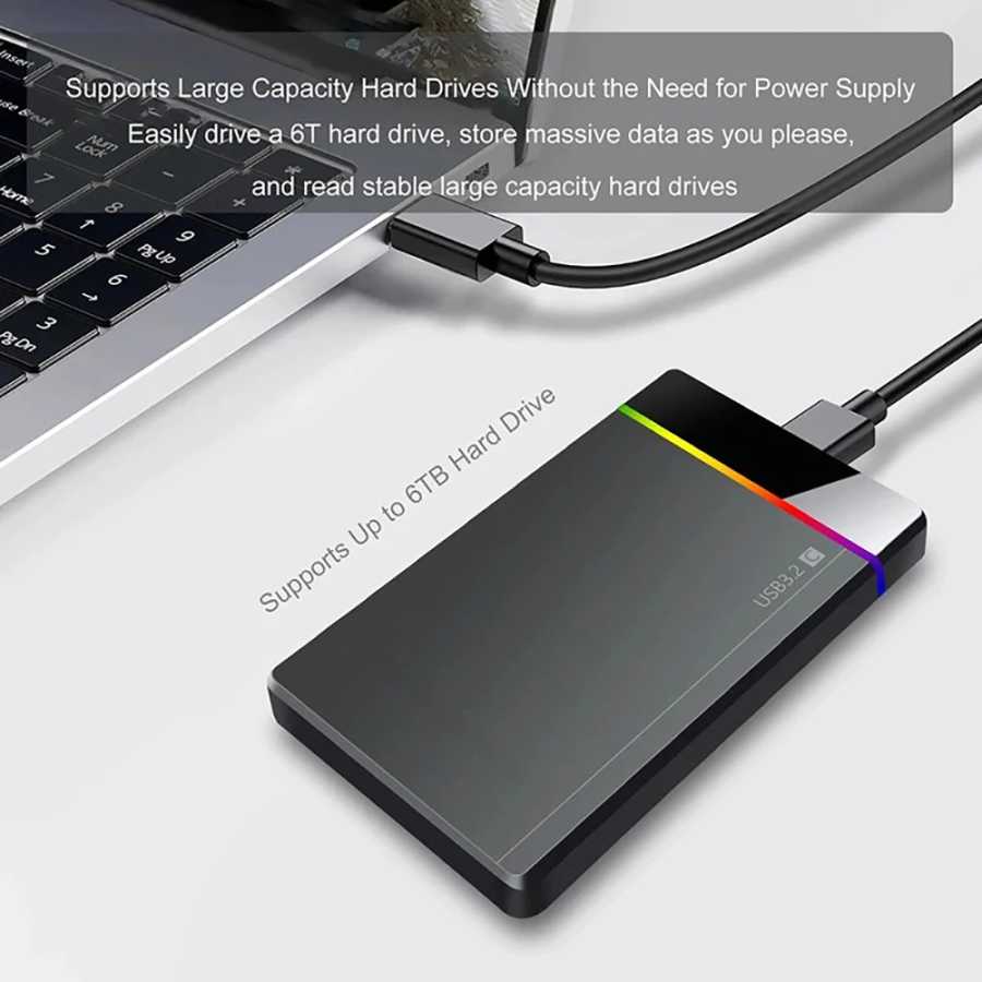Фотография №3 товара 2,5-дюймовый мобильный жесткий диск RGB без инструментов USB 3.2 5