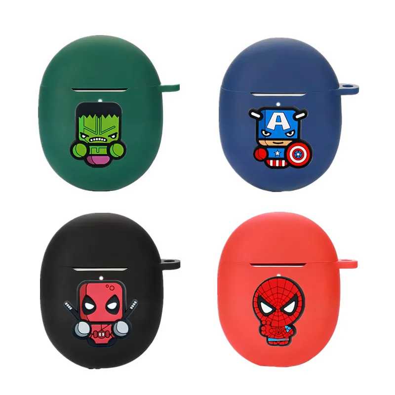 Чехол для наушников Google Pixel Buds Pro 2/A-Series с мультяшным дизайном Marvel, силиконовый защитный чехол для беспроводных наушников с крючком Портативное аудио и видео
