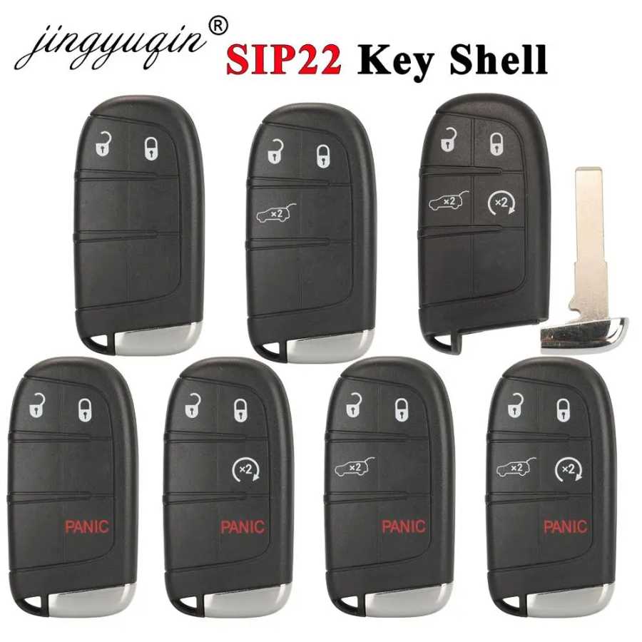 Jingyuqin SIP22 Blade Smart Remote Car Key Shell Fob для Jeep Renegade Compass 3/4/5 Buttons Auto SUV Keyless Entry Fob Case Стартеры