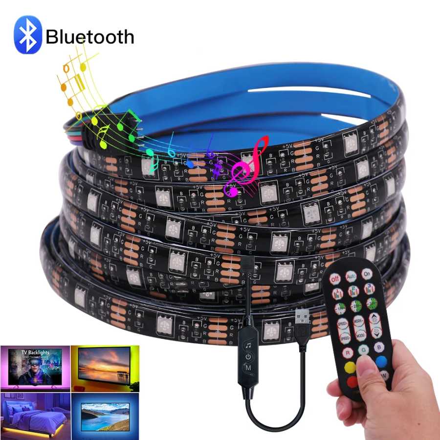 Фотография №1 товара 24-клавишный ИК-пульт для светодиодной ленты 5В RGB, водонепроницаемая IP65, 30
