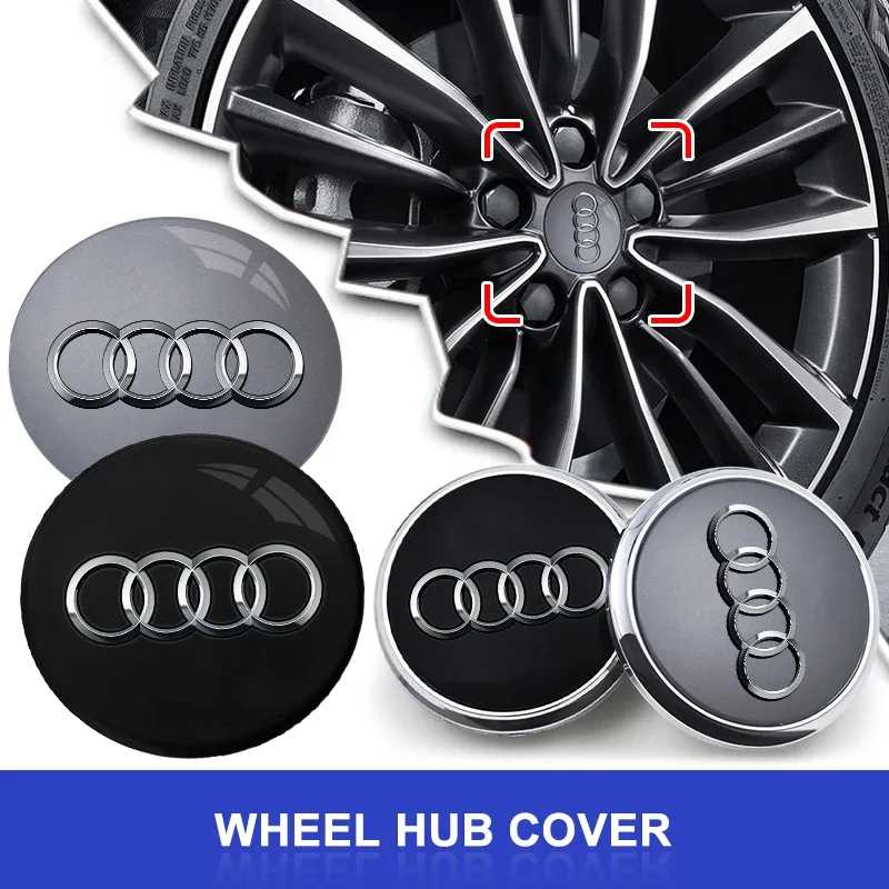 Колпачки-эмблемы на колесные диски 60/61/68/69 мм для Audi B5 B6 B7 B8 B9 A3 8P 8V 8L A5 A6 C6 C5 C7 4F A1 A7 A8 Q2 Детали экстерьера