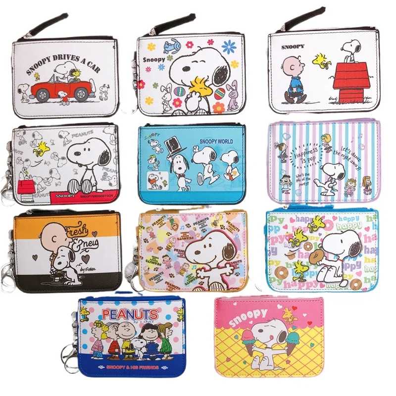 Кошельки для монет Snoopy Charlie Brown, милый кошелек для женщин, для отдыха, держатель для карт на молнии, сумка для монет, женские чехлы для девочек Кошельки и визитницы