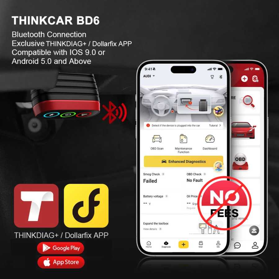 Фотография №1 товара THINKCAR BD6 OBD2 сканер полная система диагностического масла IMMO ETS