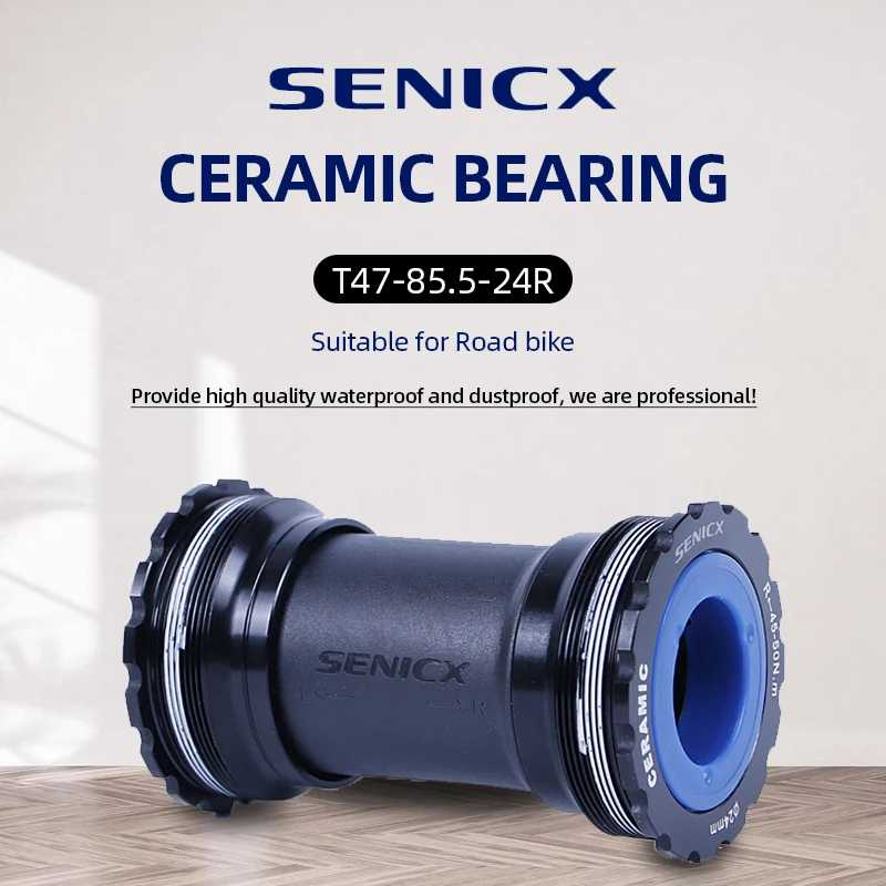 SENICX T47 Нижний кронштейн с резьбой, керамический центральный вал для велосипеда, подходит для Shimano/SRAM GXP, дорожный гравийный велосипед, полая кривошипная ось 24 мм Велоспорт