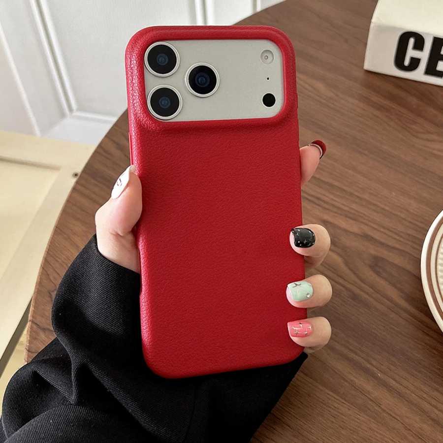 Фотография №2 товара Роскошный кожаный чехол для телефона с текстурой для iPhone 17