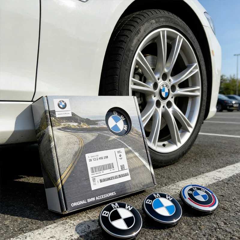 Комплект из 4 колпачков для центра диска колеса BMW (48 мм/68 мм) к 50-летию компании: для моделей E36, F20, E46, E39, E38, E90, E60, E87, E34, E53, X3, X5, X6, M2 Быстроизнашиваемых деталей