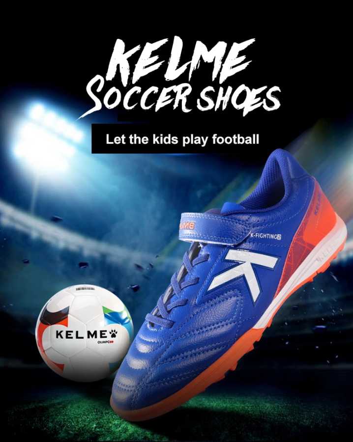 Детская футбольная обувь KELME для мальчиков и девочек, обувь для ногтей Tf, дышащая профессиональная тренировочная обувь Футзалки 6873003 Детский спорт