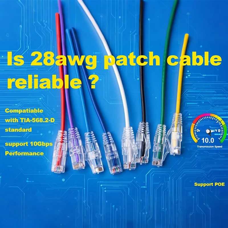 Фотография №1 товара Патч-корд UTP Cat6A, тонкий Ethernet-кабель 28AWG, сетевой кабель RJ45, цветная
