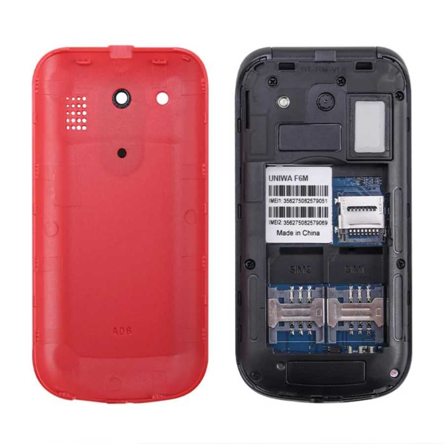Фотография №4 товара UNIWA F6M НОВЫЙ 2.4-дюймовый GSM-телефон-раскладушка с чипом MT6261D, большими кнопками,