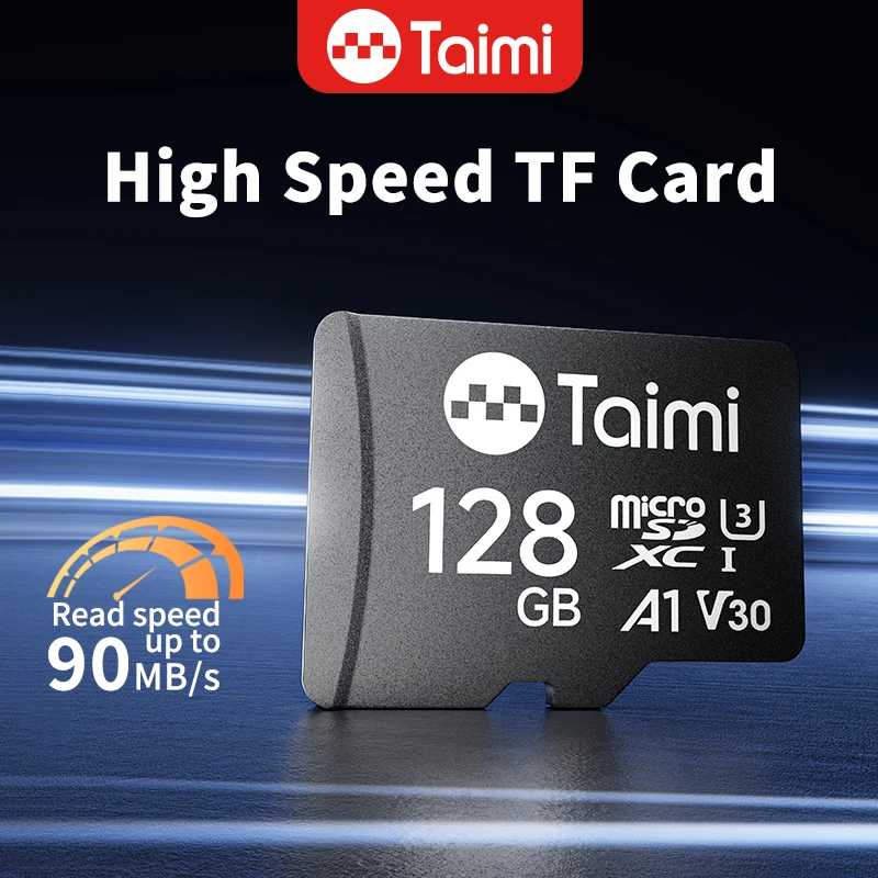 Карта памяти Taimi Micro SD 128 ГБ, 32 ГБ, 64 ГБ, 256 ГБ U3 V30 4K для видеонаблюдения, камер безопасности, экшн-камер, дронов Хранение данных