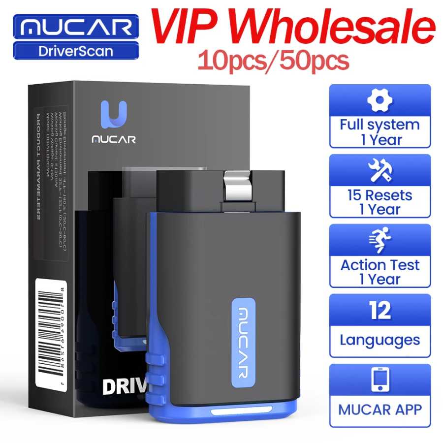 10-50 шт. MUCAR DriverScan OBD2 диагностический инструмент полная диагностика системы 15 сброс двунаправленный считыватель кодов Bluetooth Инструмент для ремонта автомобилей