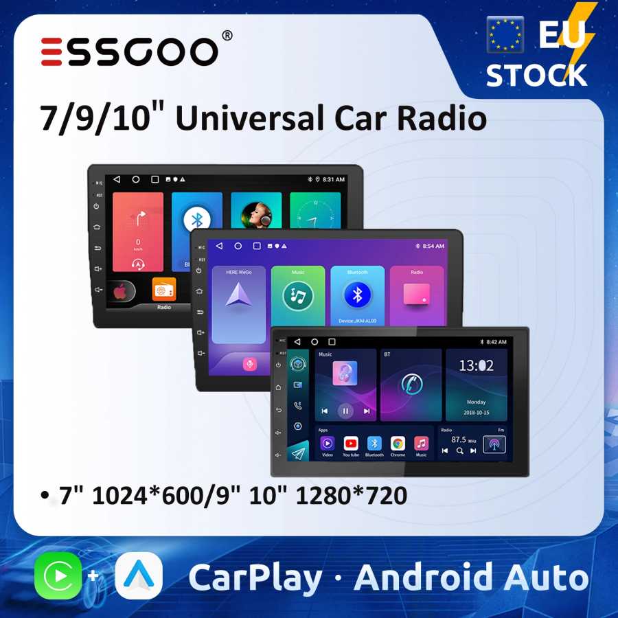 ESSGOO 7 9 10 "автомобильный радиоприемник Android Auto Carplay автомобильная стерео мультимедийный плеер универсальный WIFI GPS авторадио автомобильные интеллектуальные системы Автоэлектроника