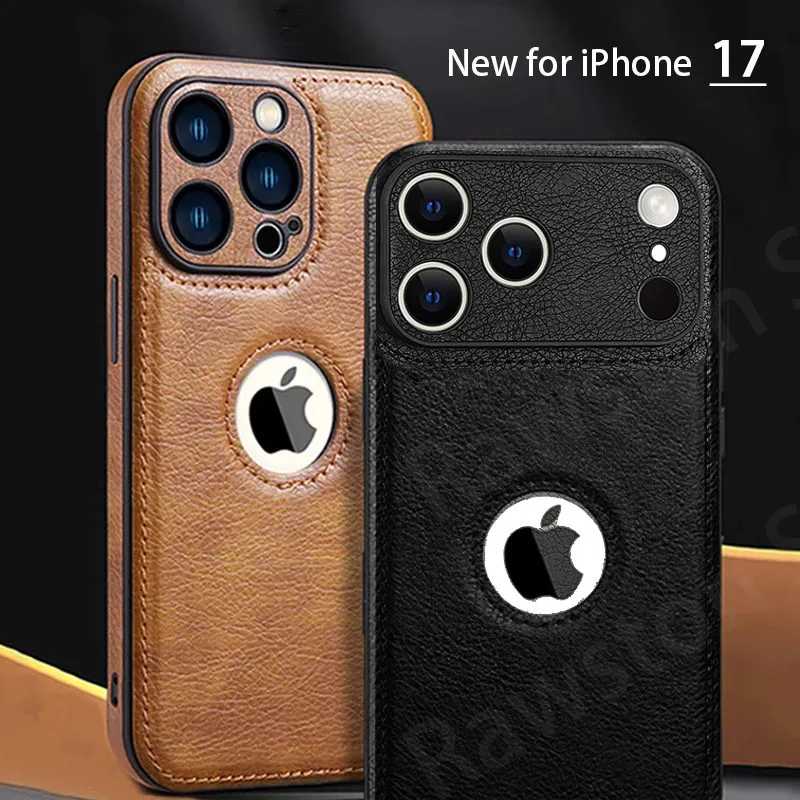 Высококачественный чехол из искусственной кожи для Apple iPhone 17 Pro Max 11, 12, 13, 14, 15, 16 Plus с логотипом, роскошный деловой чехол для мобильного телефона Чехлы и чехлы для мобильных телефонов