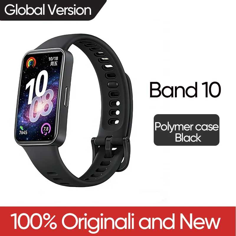 Глобальная версия смарт-браслета Huawei Band 10 с AMOLED-экраном 1,47 дюйма, умные часы с измерением пульса, 2 недели автономной работы Умная электроника