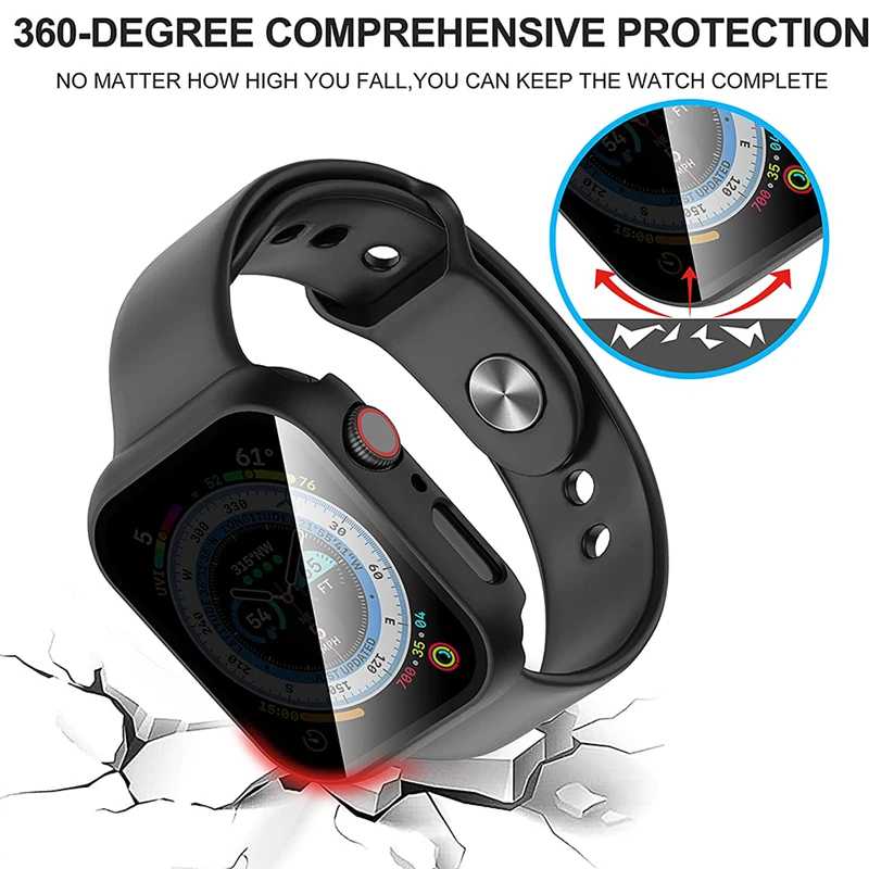 Фотография №3 товара Защитное стекло+чехол для Apple Watch 46 мм, 44 мм, 40